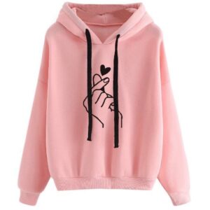 Loose Casual Printed Hooded Women's Sweater