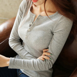 The spring and summer of women's new color long sleeve shirt blouse decoration body slim size cotton shirt