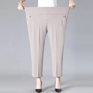 Extra large size 8XL Straight Pants Trousers Middle-aged Women Summer Thin Loose Trousers Mother Elastic Waist Casual Pants 8XL